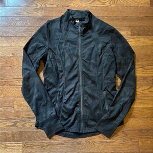 90 Degree By Reflex Black Camo Lightweight Zip Shirt Jacket